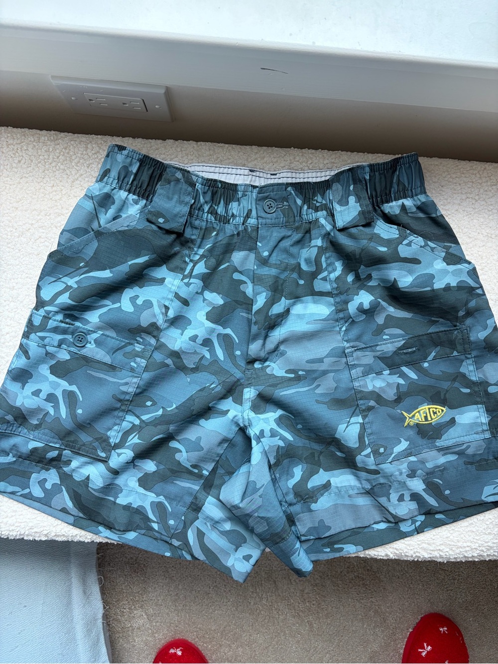 AFTCO Blue Camouflage Cargo Shorts